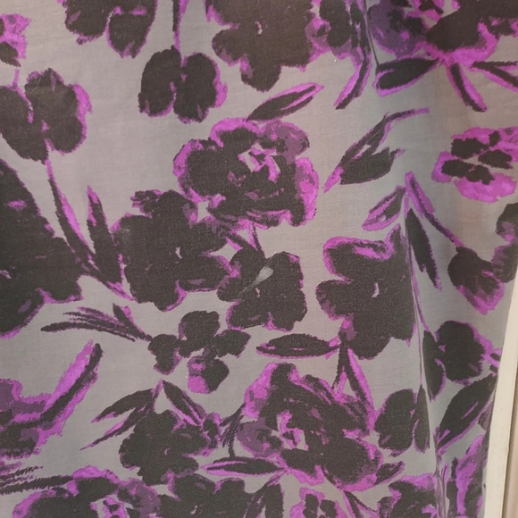 Lord & Taylor Purple, Black and Gray Floral Pencil Skirt in Size 18W - Picture 3 of 9